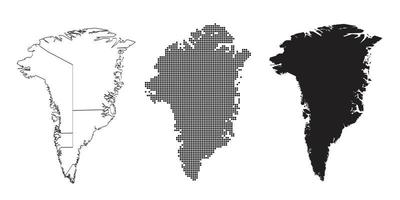 mapa de Groenlandia aislado en un fondo blanco. vector