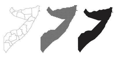 mapa de somalia aislado en un fondo blanco. vector