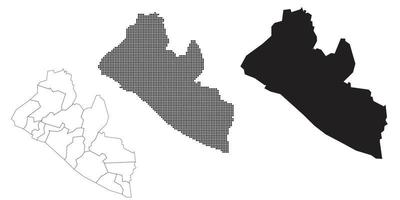 mapa de liberia aislado en un fondo blanco. vector