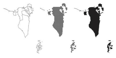 mapa de bahrein aislado en un fondo blanco. vector