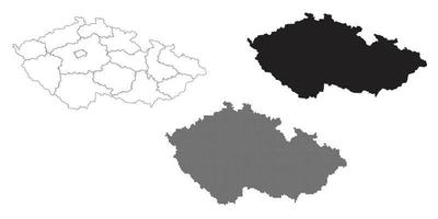 mapa de la república checa aislado en un fondo blanco. vector