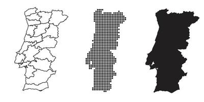 Portugal Outline Silhouette Map Illustration With Districts. Royalty Free  SVG, Cliparts, Vectors, and Stock Illustration. Image 75080275.