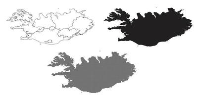 mapa de islandia aislado en un fondo blanco. vector