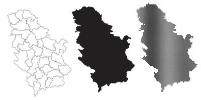 mapa de serbia aislado en un fondo blanco. vector
