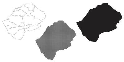 mapa de lesotho aislado en un fondo blanco. vector