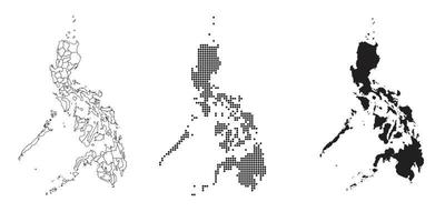 mapa de filipinas aislado en un fondo blanco. vector