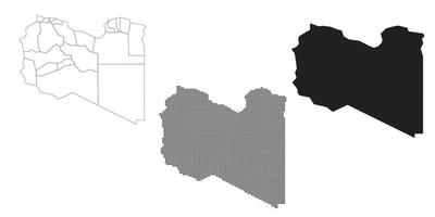 mapa de libia aislado en un fondo blanco. vector