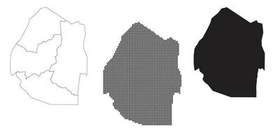 mapa de eswatini swazilandia aislado en un fondo blanco. vector