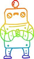 rainbow gradient line drawing cartoon robot vector