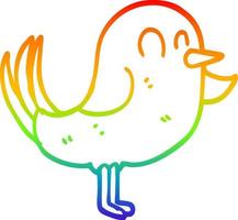 rainbow gradient line drawing cartoon bird pointing vector
