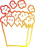 warm gradient line drawing cartoon popcorn vector