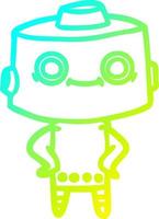 cold gradient line drawing cartoon robot vector