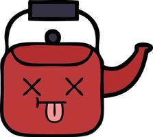 cute cartoon kettle vector