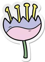 sticker of a cartoon flower vector