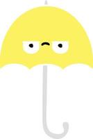 flat color retro cartoon umbrella vector