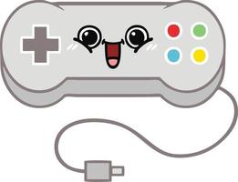 controlador de juego de dibujos animados retro de color plano vector