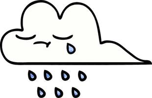 comic book style cartoon rain cloud vector