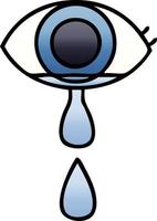 gradient shaded cartoon crying eye vector