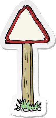 sticker of a cartoon signpost