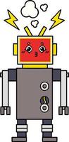 cute cartoon robot malfunction vector