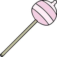 quirky hand drawn cartoon lolipop vector