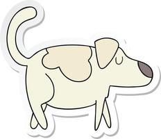 sticker of a quirky hand drawn cartoon dog vector