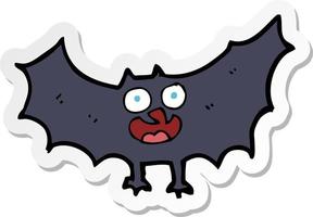 pegatina de un murciélago de dibujos animados vector