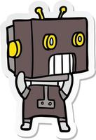 sticker of a cartoon robot vector