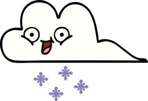 cute cartoon snow cloud vector