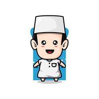 Cute muslim character cartoon vector