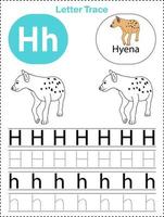 Alphabet letters tracing worksheets for kids a-z printable files vector