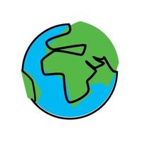 Cartoon style globe. Ecology and environtment concept. Minimal design flat design icon. vector