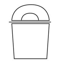 icono de papelera sin símbolo de reciclaje aislado en ilustración de vector de fondo blanco