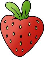gradient cartoon doodle of a fresh strawberry vector