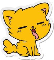 sticker cartoon of cute kawaii cat vector