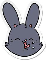 sticker of a cartoon funny rabbit face vector