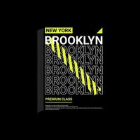 diseño de escritura de brooklyn, adecuado para serigrafía de camisetas, ropa, chaquetas y otros vector