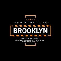 diseño de escritura de brooklyn, adecuado para serigrafía de camisetas, ropa, chaquetas y otros vector