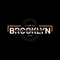 diseño de escritura de brooklyn, adecuado para serigrafía de camisetas, ropa, chaquetas y otros vector