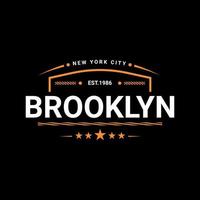 diseño de escritura de brooklyn, adecuado para serigrafía de camisetas, ropa, chaquetas y otros vector