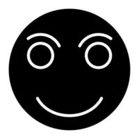 Slightly Smiling Face Glyph Icon vector