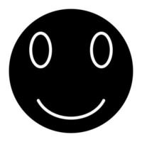 cara sonriente con icono de glifo de ojos sonrientes vector