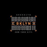 diseño de escritura de brooklyn, adecuado para serigrafía de camisetas, ropa, chaquetas y otros vector