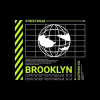 diseño de escritura de brooklyn, adecuado para serigrafía de camisetas, ropa, chaquetas y otros vector