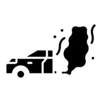 Car Pollution Glyph Icon vector