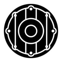 Wood Shield Glyph Icon vector