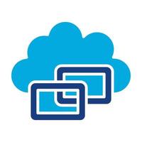 Cloud Link Glyph Two Color Icon vector