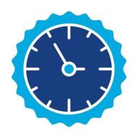 Wall Clock Glyph Two Color Icon vector