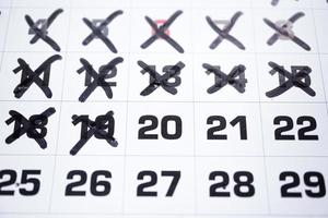 números en el calendario, días del mes foto