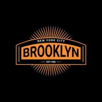 diseño de escritura de brooklyn, adecuado para serigrafía de camisetas, ropa, chaquetas y otros vector